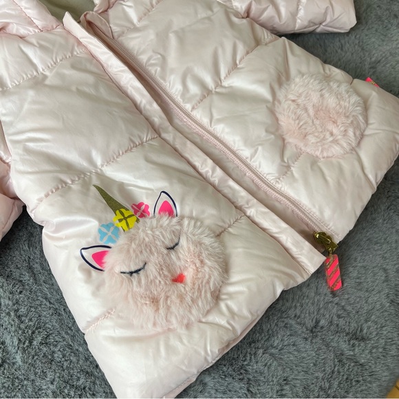 Billieblush Unicorn Puffer Baby Girls Jacket 6M - Picture 8 of 9